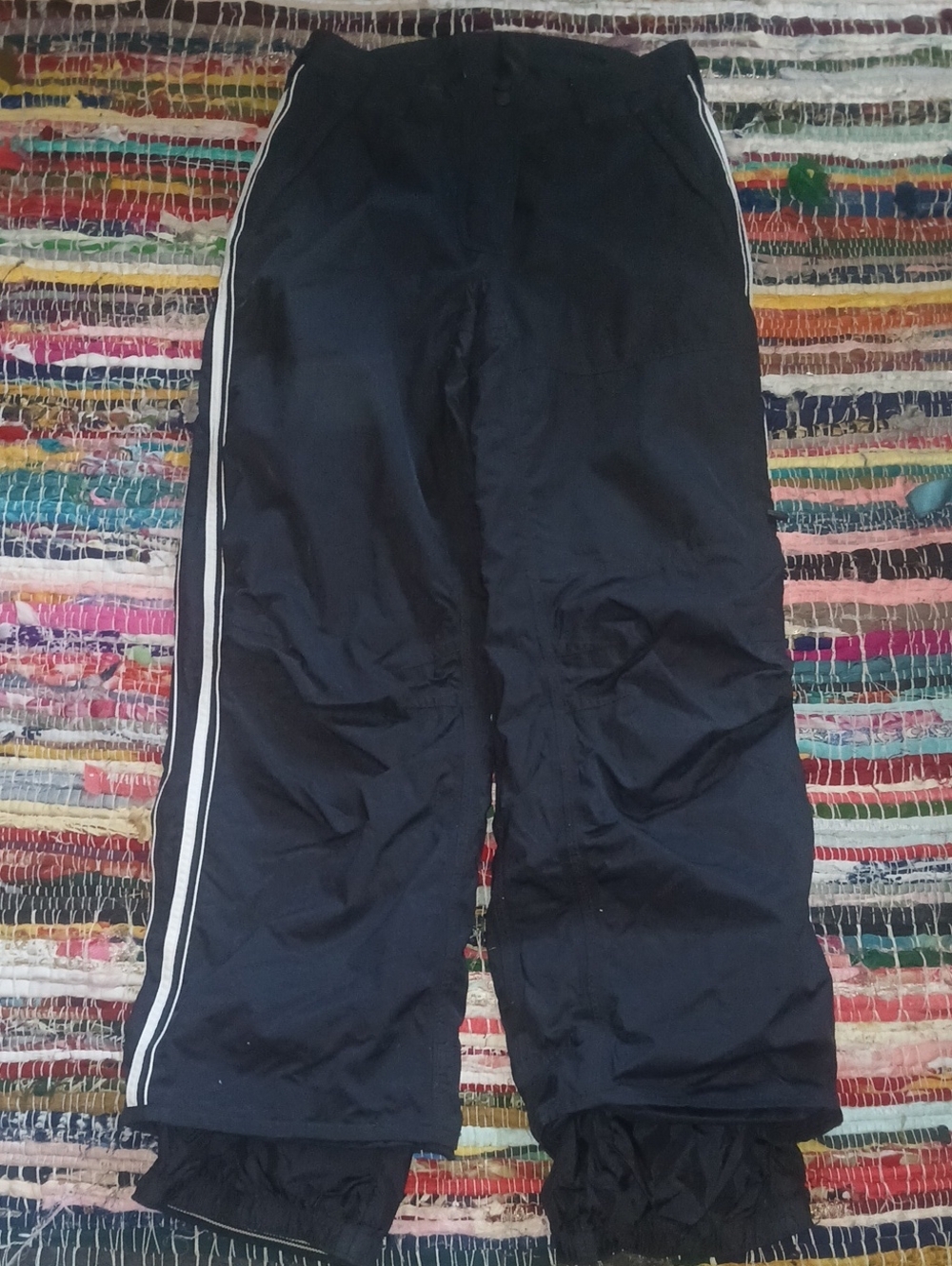 Obermeyer Black Ski Pants with White Side Stripes